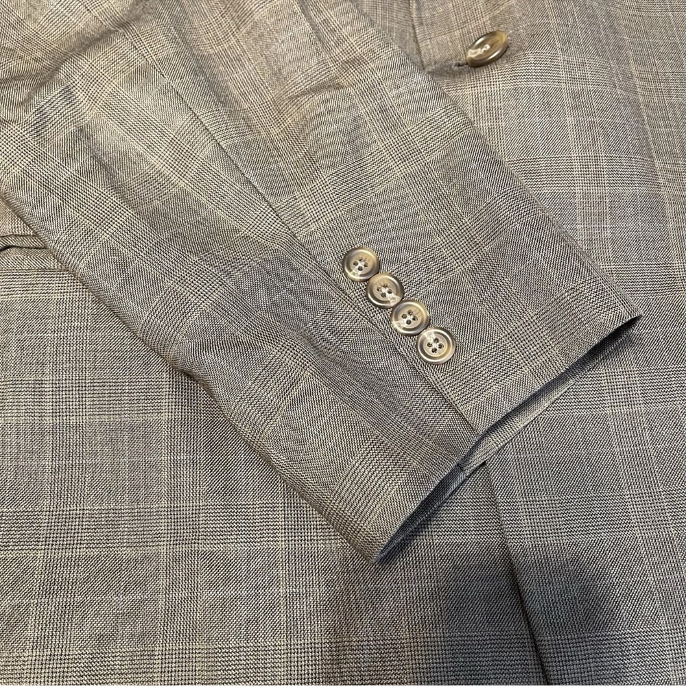 Lauren Ralph Lauren Men's Sport Coat Blazer Two Button Brown Plaid Wool Size 44R - Picture 2 of 8